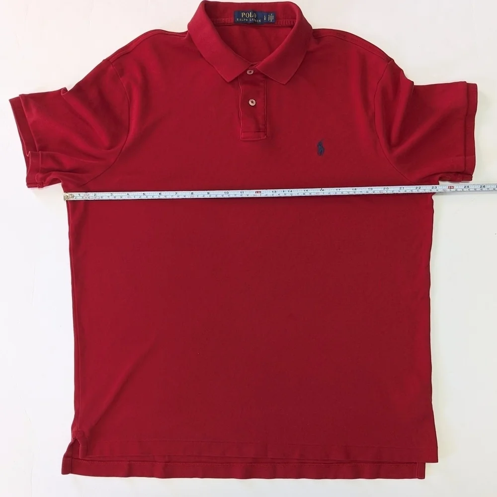 Mens Classic Polo by Ralph Lauren Bold Red Polo Shirt - Picture 3 of 9